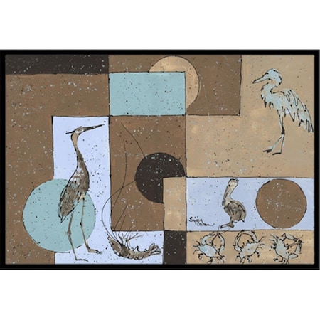 Jensendistributionservices 36 x 24 in. Blue Heron Indoor Or Outdoor Doormat MI2554773